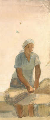 Трошин Николай Степанович. Вяжет снопы 